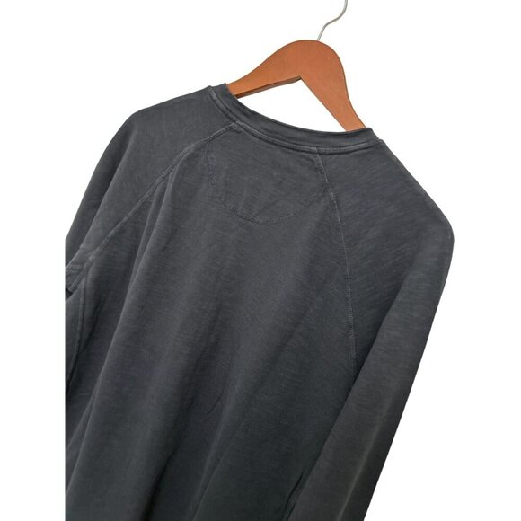 GOOD MAN Men's Long Sleeve Legend Henley Tee Medium Black 100% Cotton - Picture 6 of 11